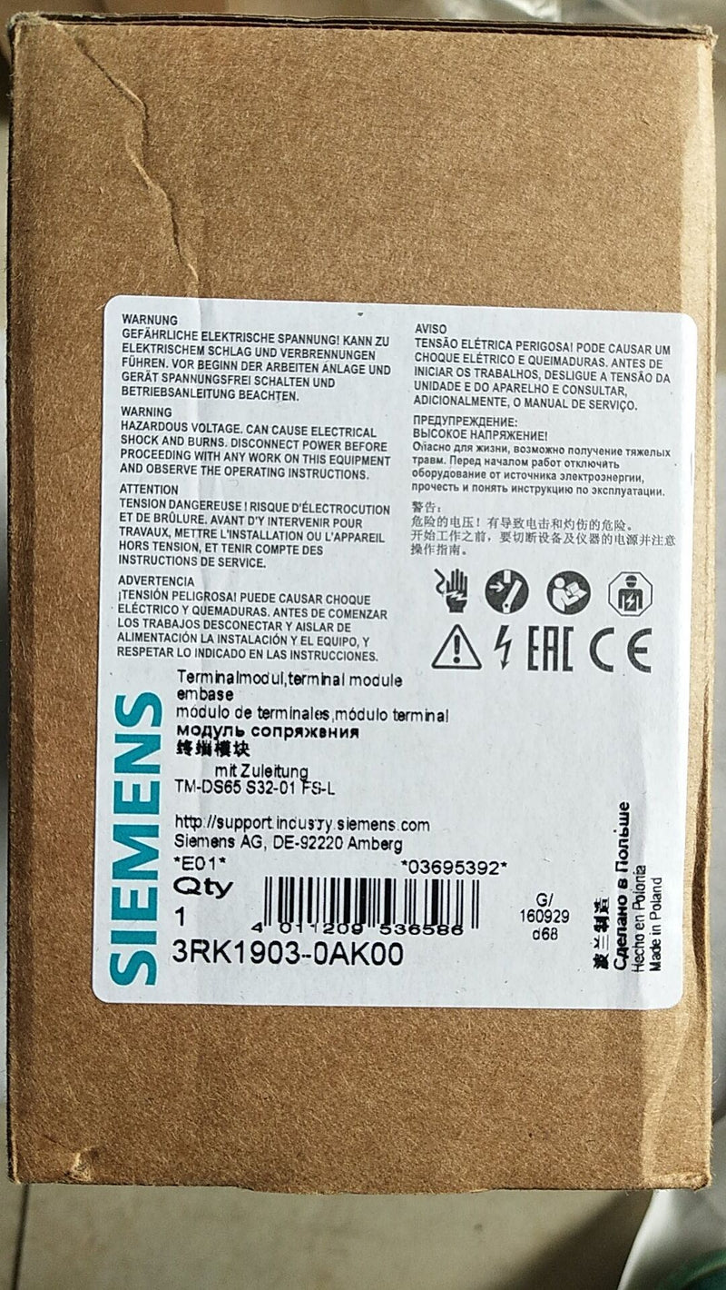 SIEMENS 3PK1903-0AK00 new 3PK19030AK00