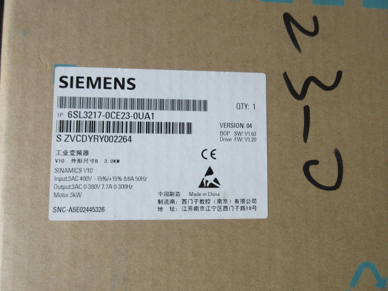 SIEMENS 6SL3217-0CE23-0UA1 new 6SL32170CE230UA1