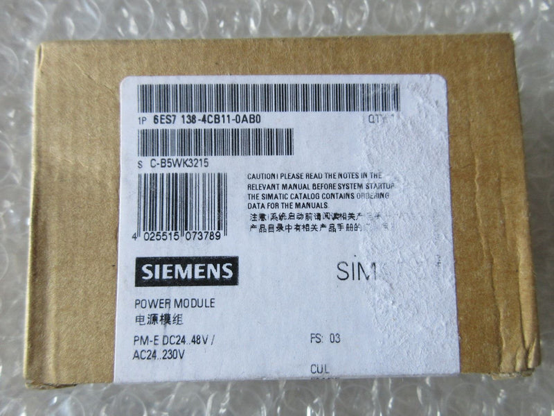 SIEMENS 6ES7 138-4CB11-0AB0 new 6ES7 1384CB110AB0