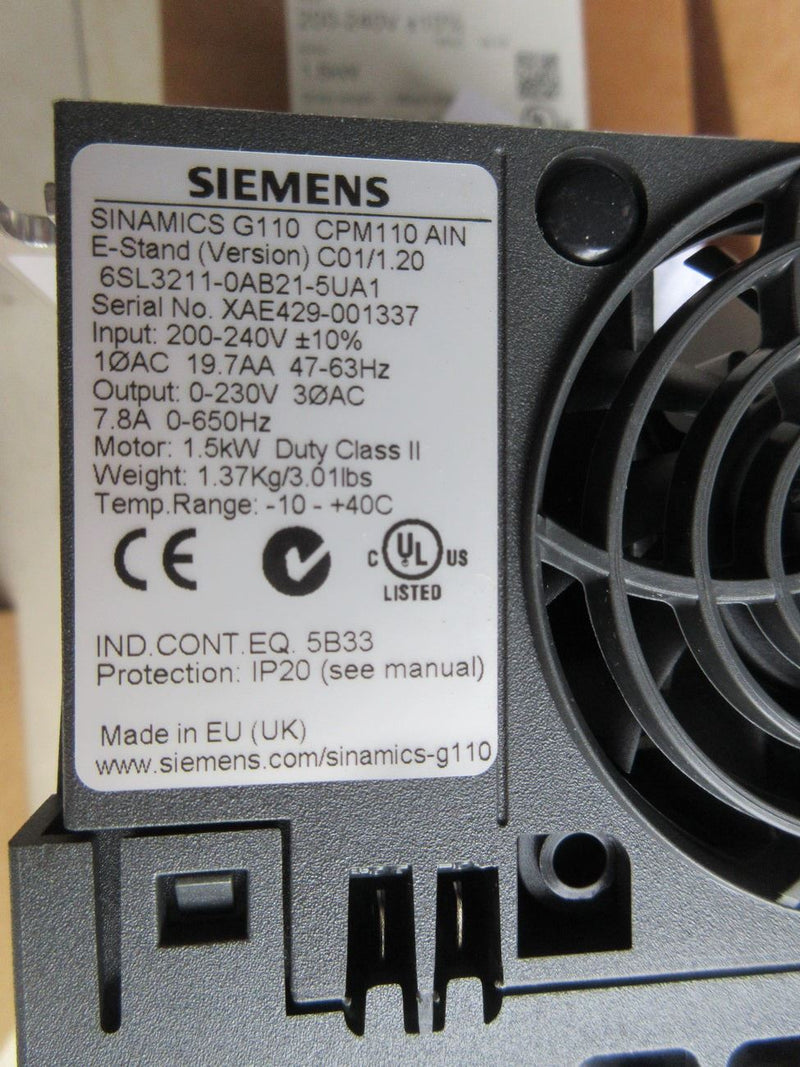 SIEMENS 6SL3211-0AB21-5UA1 new 6SL32110AB215UA1