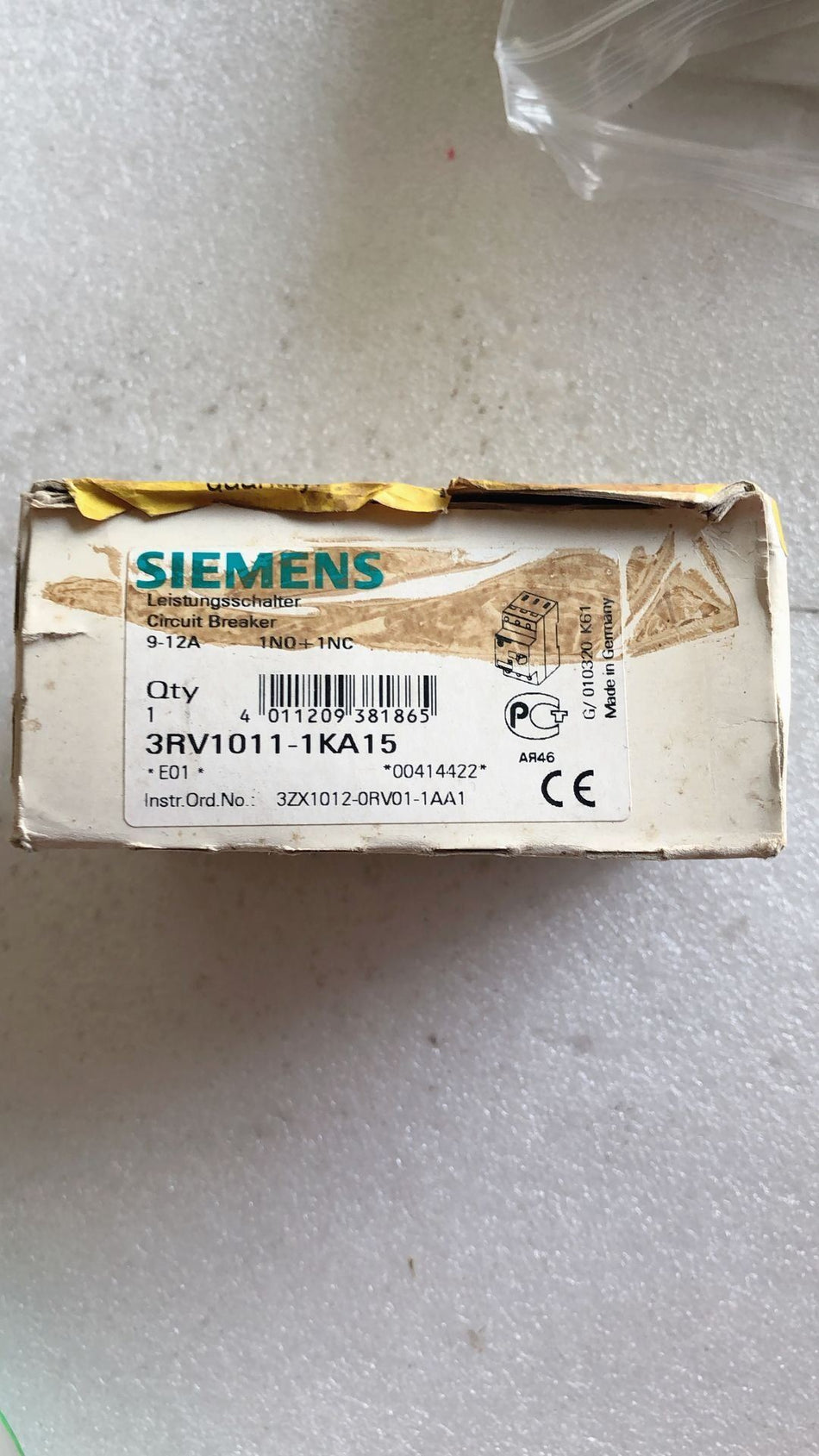 SIEMENS 3RV1011-1KA15 novo 3RV10111KA15