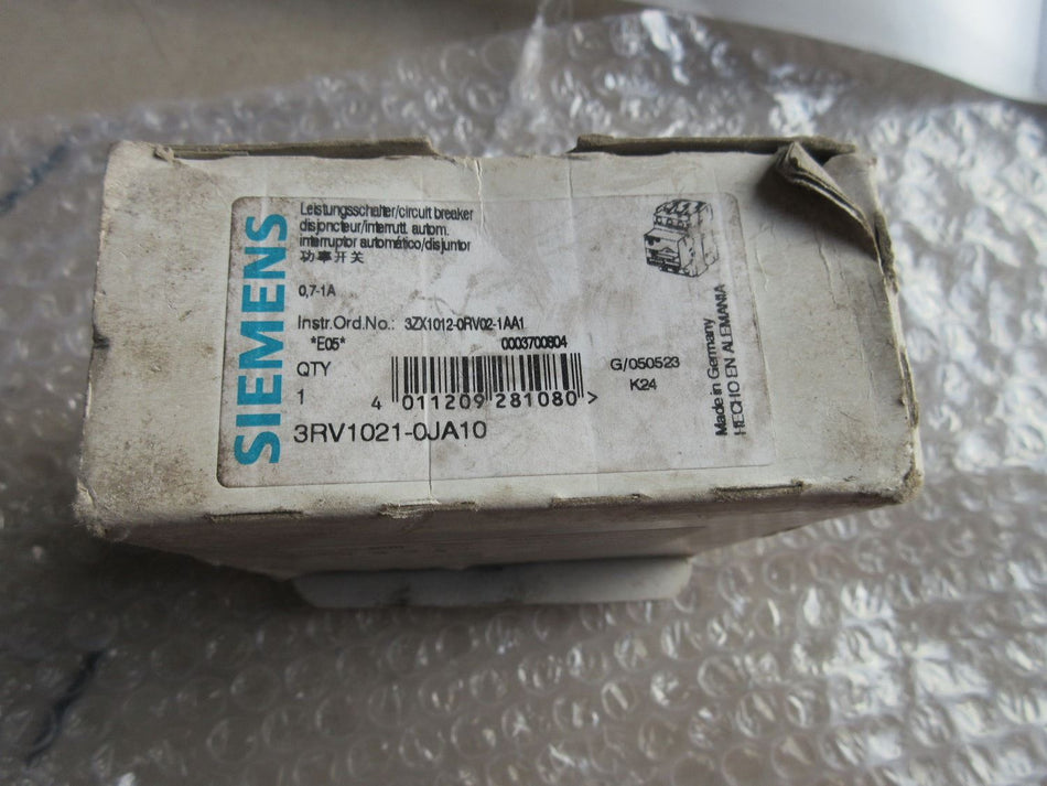 Siemens 3RV1021-0JA10 novo 3RV10210JA10