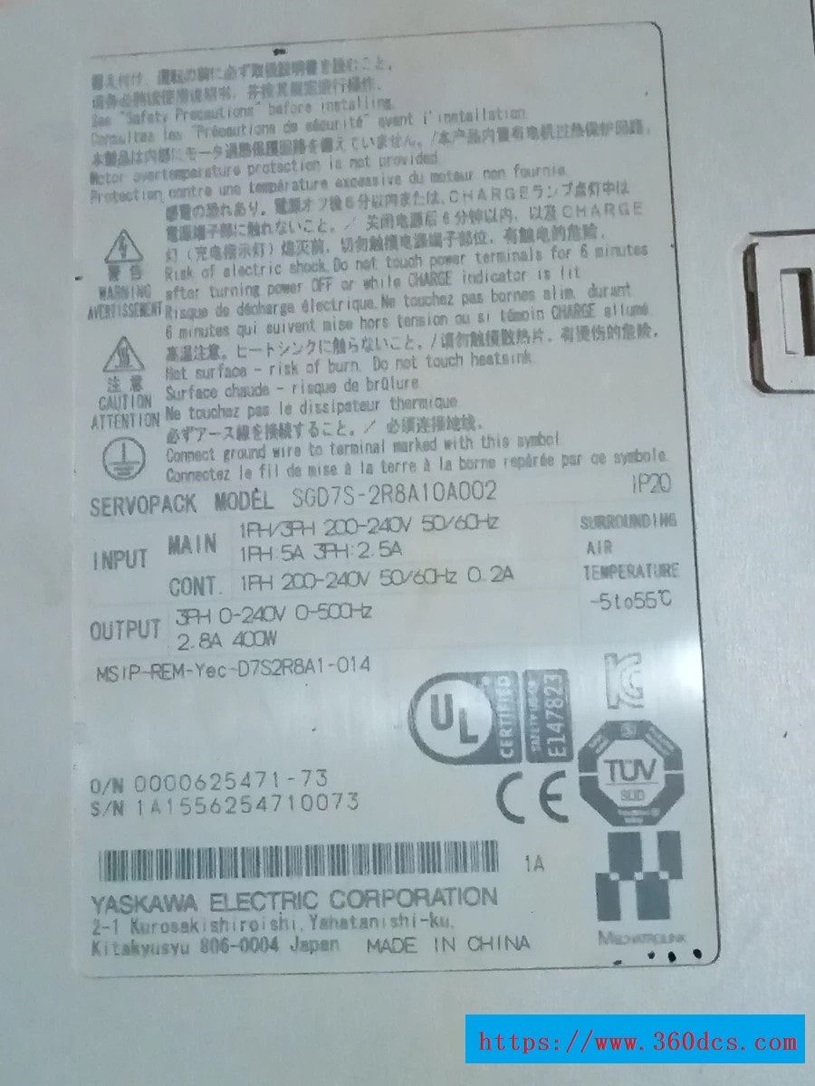 安川 SGD7S-2R8A10A002 SGD7S2R8A10A002 二手