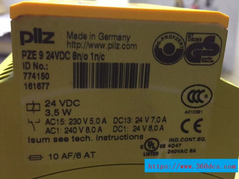 pilz pze 9 24vdc 8n/o 1n/c new