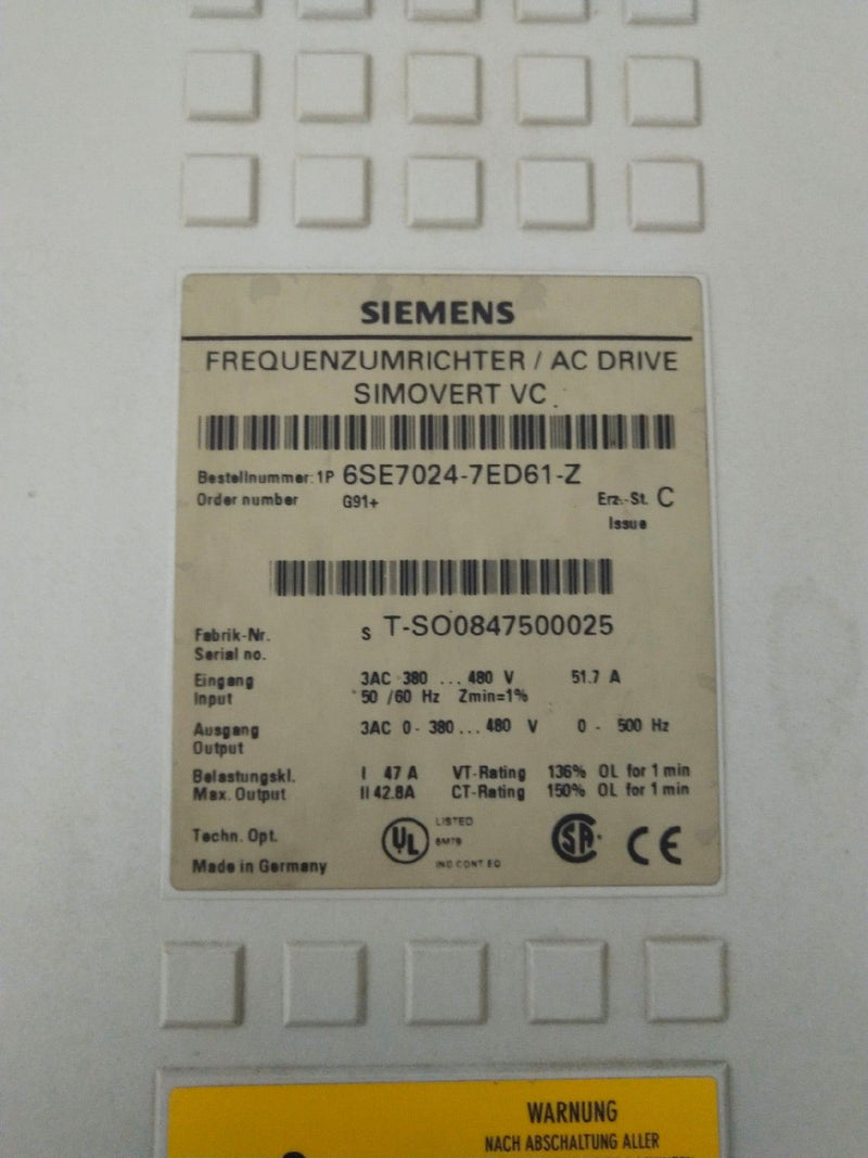 SIEMENS 6SE7024-7ED61-Z 6SE70247ED61Z