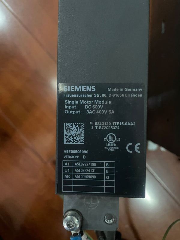 SIEMENS 6SL3120-1TE15-0AA3 6SL31201TE150AA3