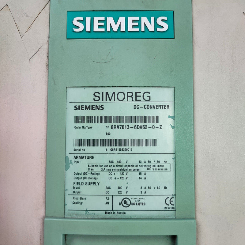 SIEMENS 6RA7013-6DV62-0-Z 6RA70136DV620Z