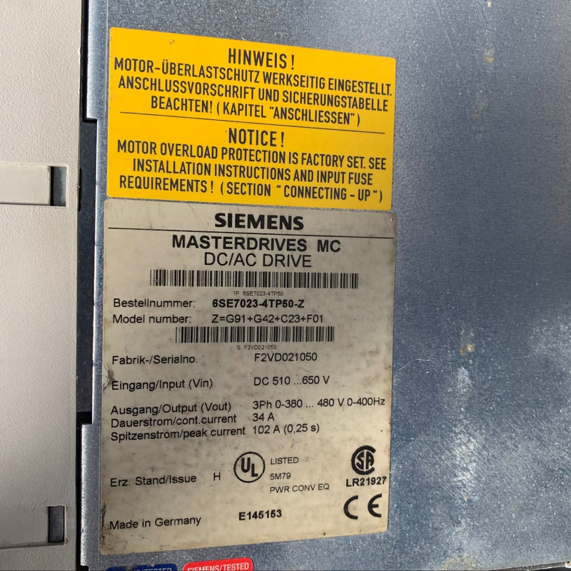 SIEMENS 6SE7023-4TP50-Z 6SE70234TP50Z