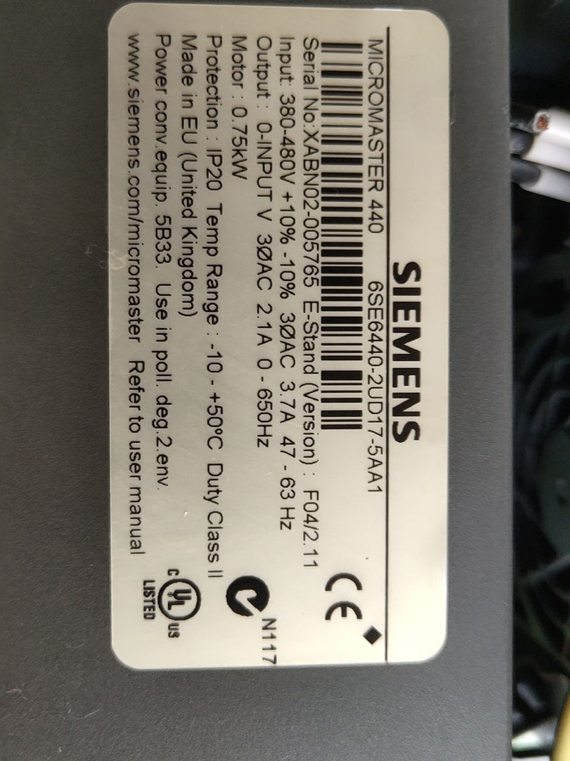 SIEMENS 6SE6440-2UD17-5AA1 6SE64402UD175AA1