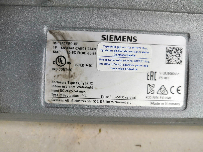 SIEMENS 6av6644-2ab01-2ax0 6av66442ab012ax0