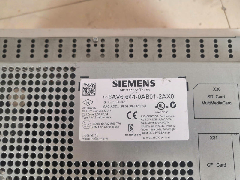 SIEMENS 6av6644-0AB01-2AX0 6av66440AB012AX0