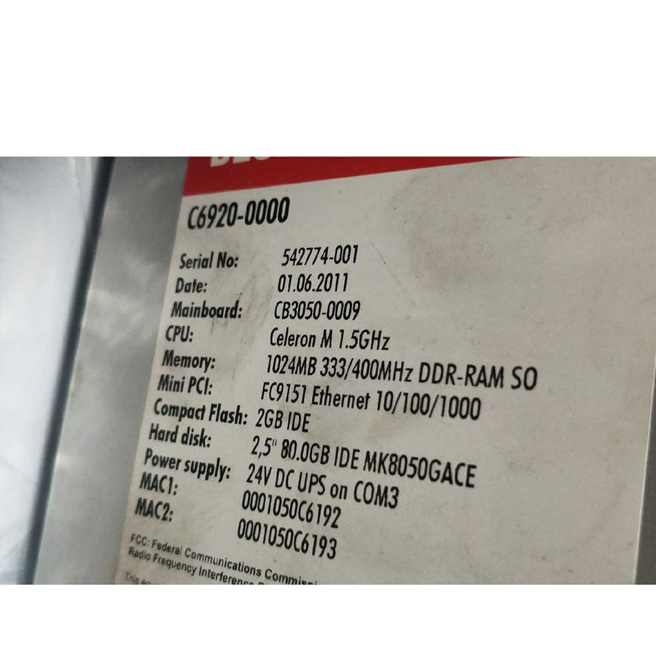 PC Industrial BECKHOFF C692 C6920-0000