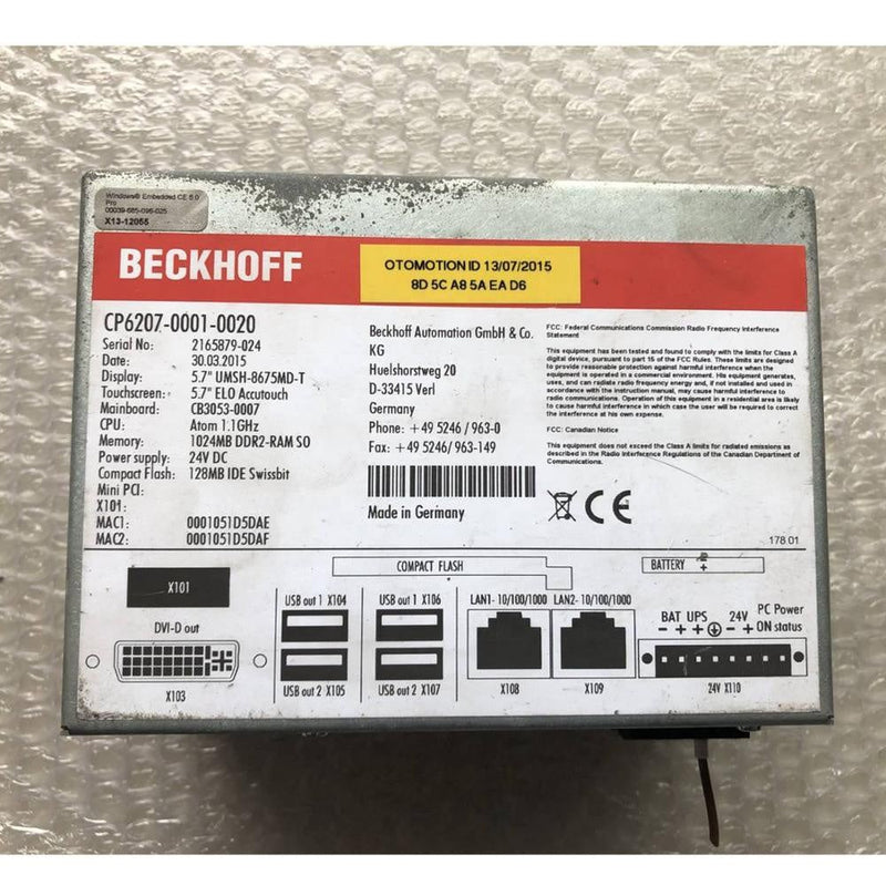 Beckhoff CP6207-0001-0020 Touch Panel Operator