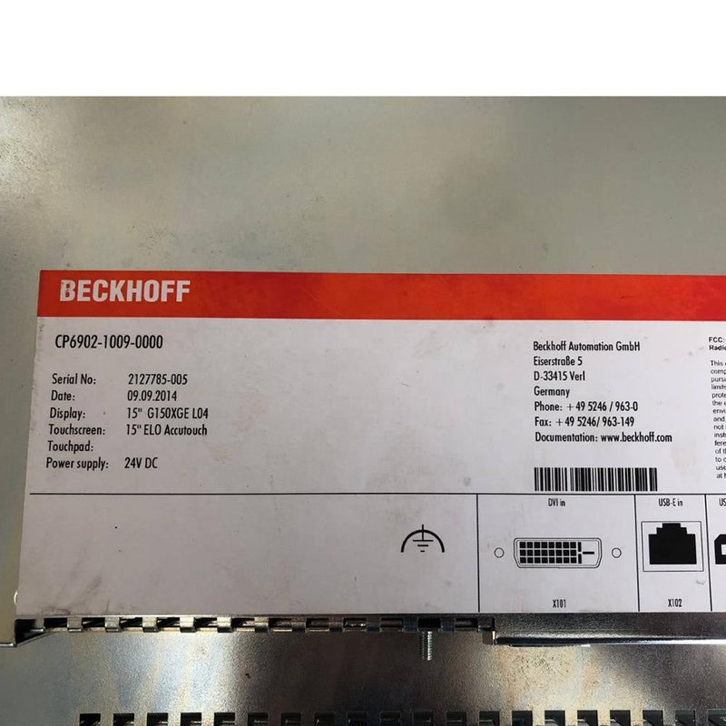 BECKHOFF CP6902-1009-0000 Touch Screen Operator Panel
