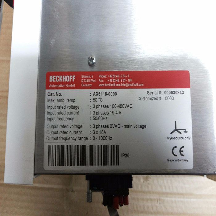 Beckhoff servo drive AX5118-0000 used in good condition