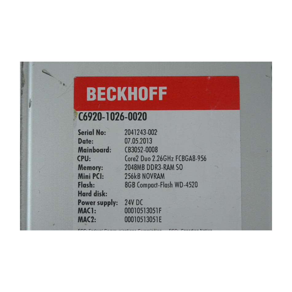 Servo Drive BECKHOFF C6920-1026-0020