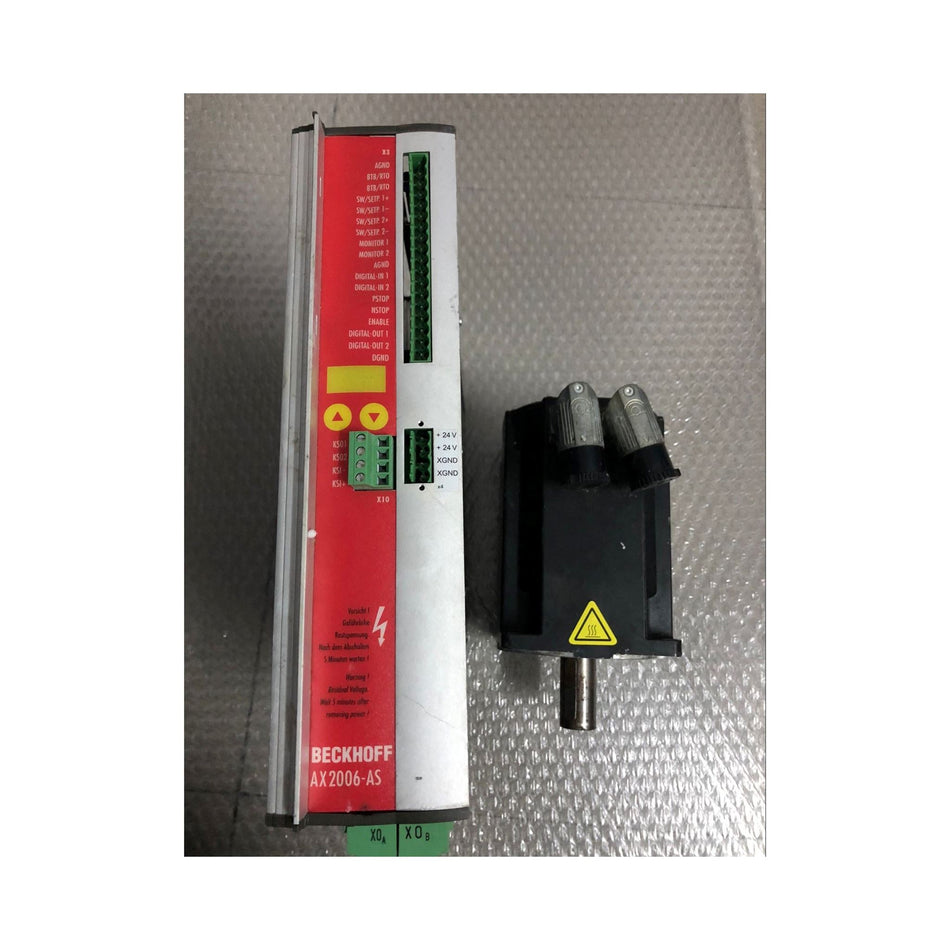 Beckhoff AX2006-AXS60601-520 伺服驱动器和 AM3502-1G00-0000 伺服电机