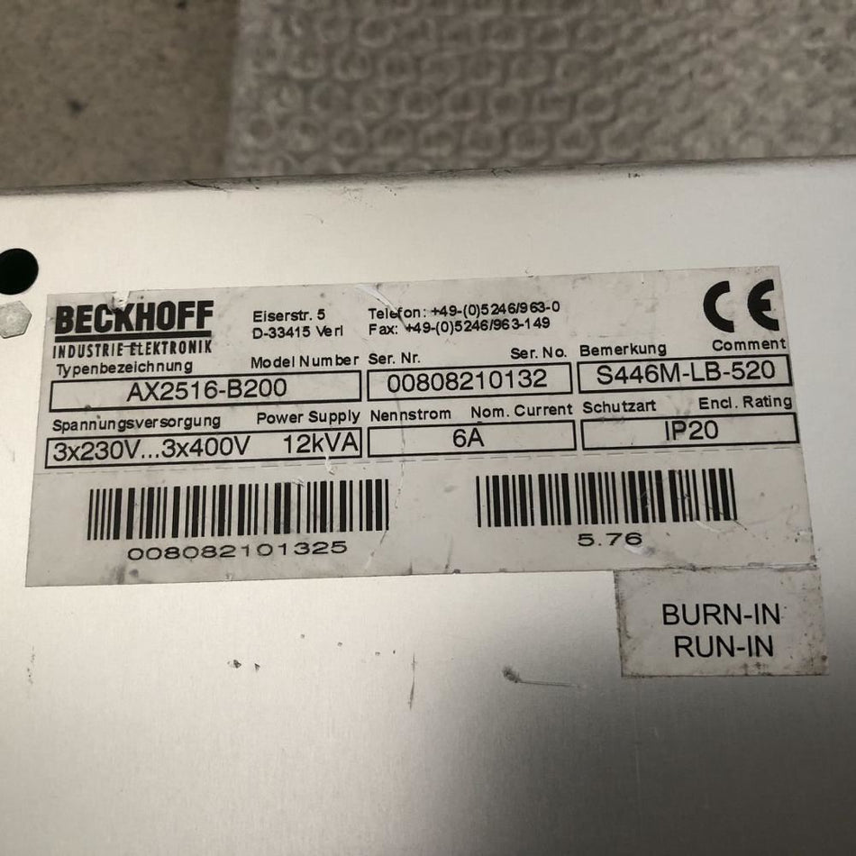 Servodrive Beckhoff AX2516-B200 S446M-LB-520