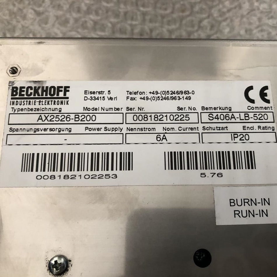 Servodrive Beckhoff AX2526-B200 S406A-LB-520