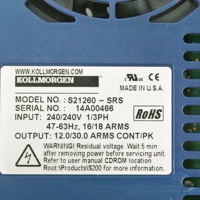 Kollmorgen servo drive S21260-SRS used in good condition