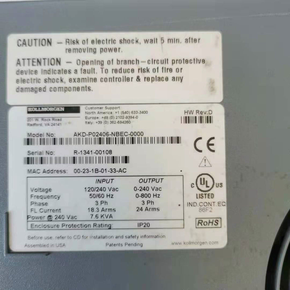 Kollmorgen AKD-P02406-NBEC-0000 Servo Drive