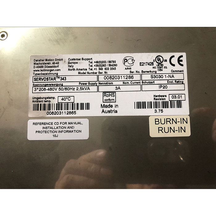 科尔摩根 SERVOSTAR 303 S30361-NA 伺服驱动器