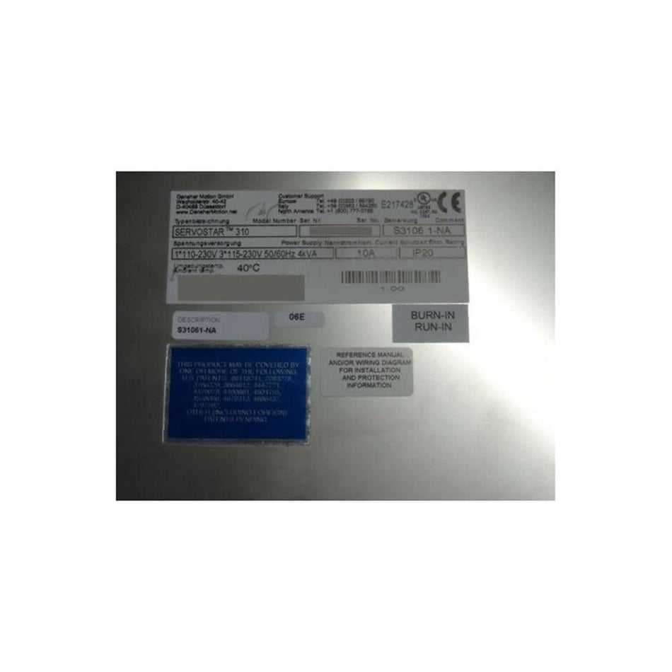 科尔摩根SERVOSTAR伺服驱动器S31061-NA