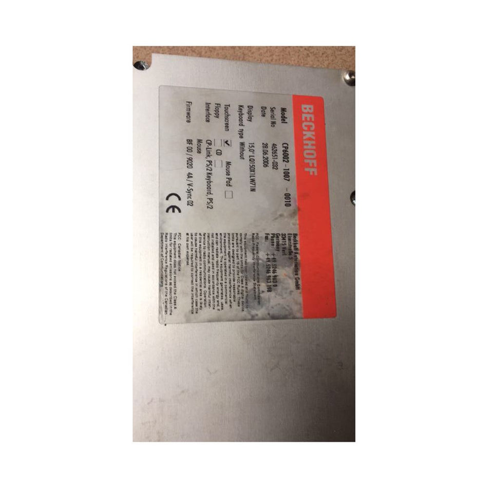 Painel de controlo Beckhoff CP6002-1007-0010