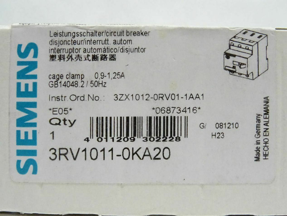西门子 3RV1011-0KA20