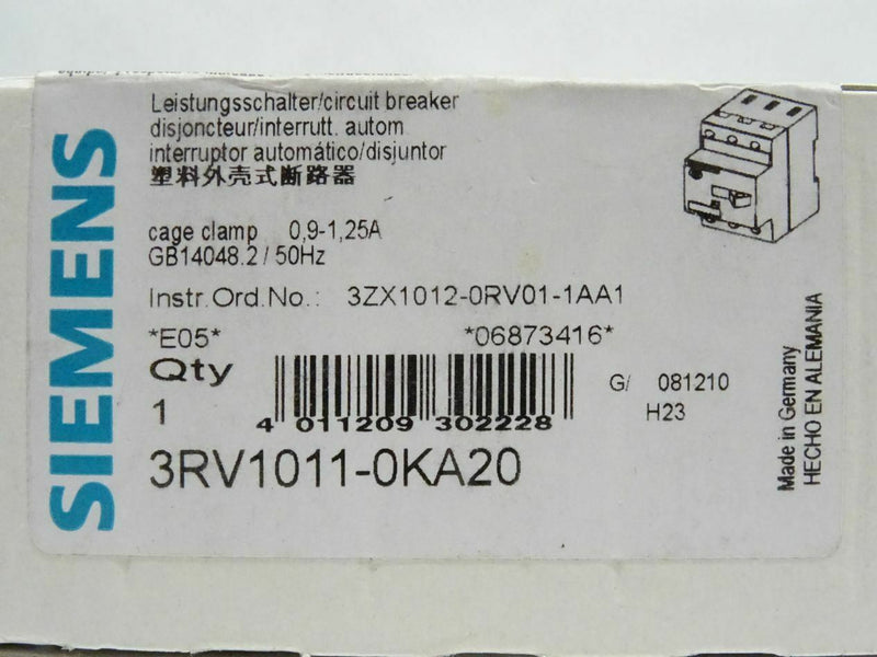 SIEMENS 3RV1011-0KA20