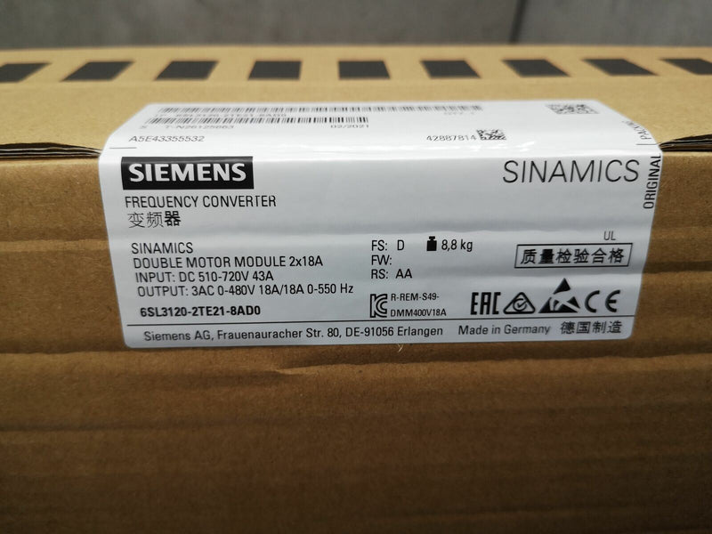 SIEMENS 6SL3120-2TE21-8AD0