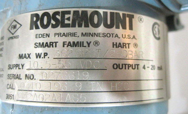 ROSEMOUNT 3051-CD2A02A1AS5