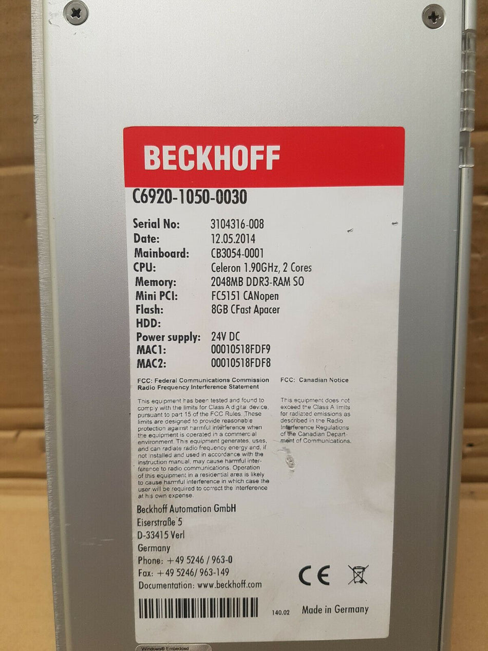 BECKHOFF C6920-1050-0030