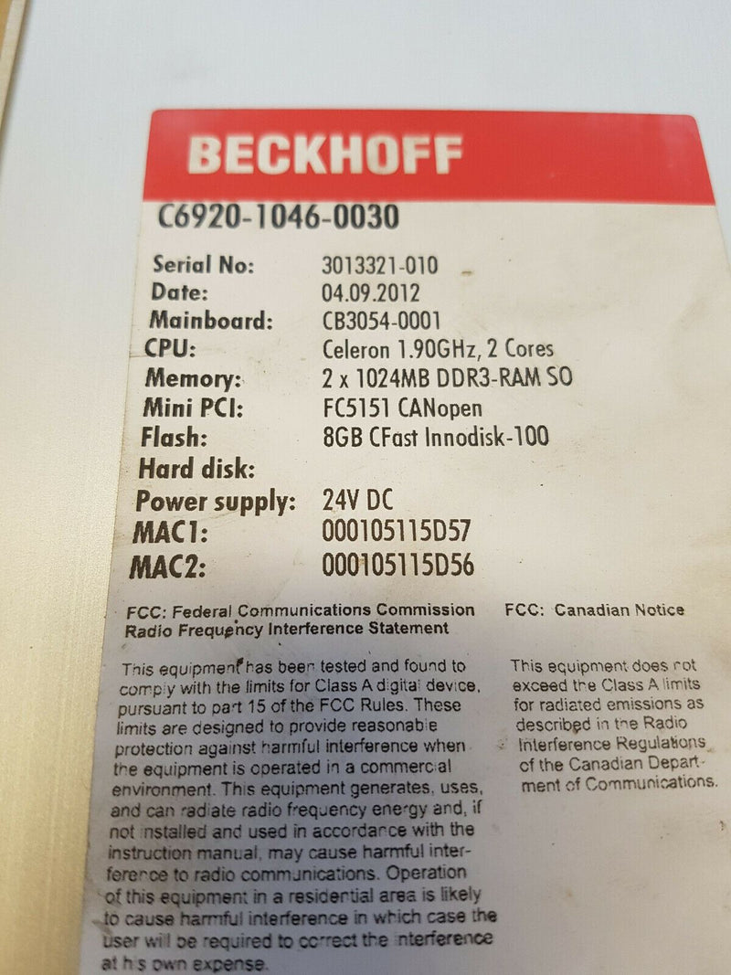 BECKHOFF C6920-1046-0030