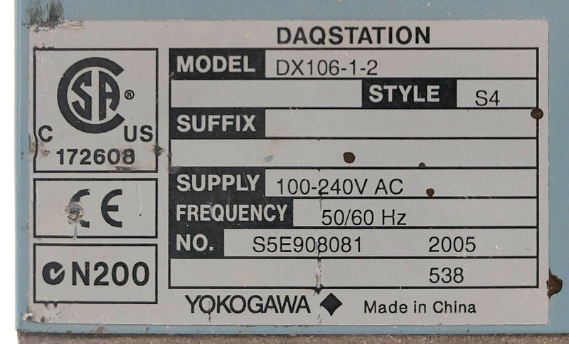 YOKOGAWA DX106-1-2  used