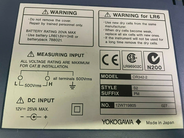 YOKOGAWA OR342-2 NEW