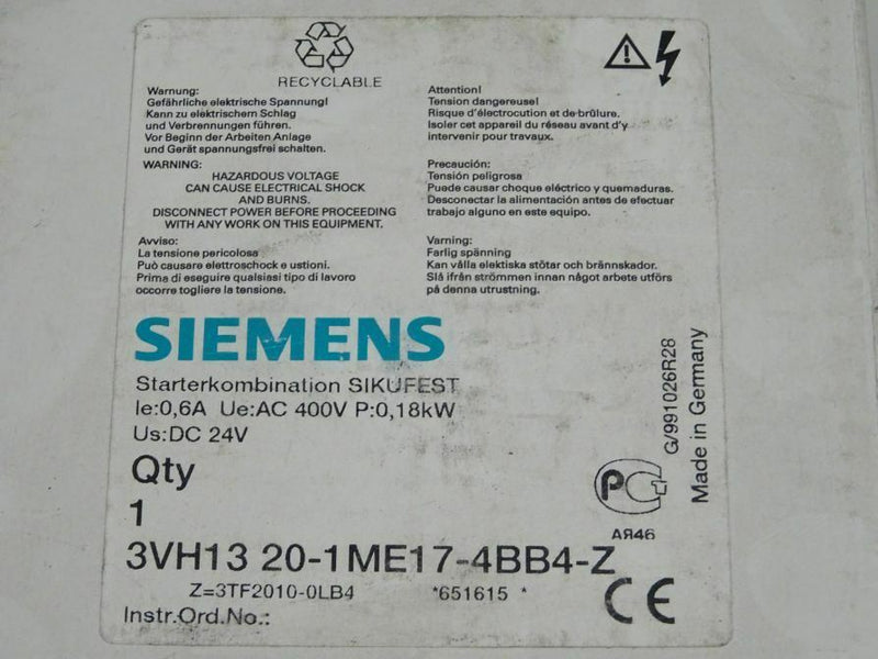 SIEMENS 3VH1320-1ME17-4BB4-Z