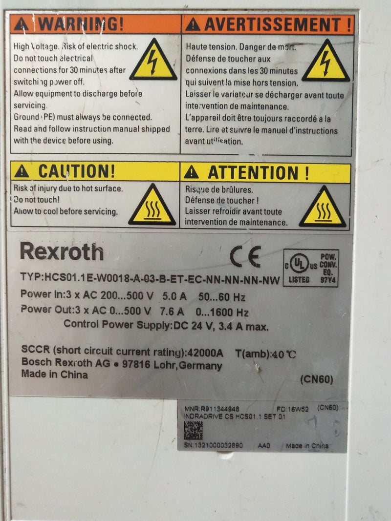 rexroth HCS01.1E-W0018-A-03-B-ET-EC-NN-NN-NN-NW