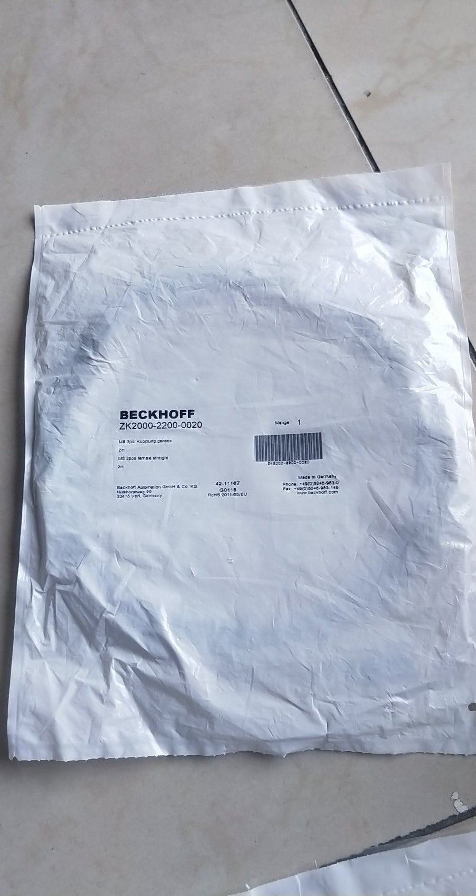 BECKHOFF NEW ZK2000-2200-0020