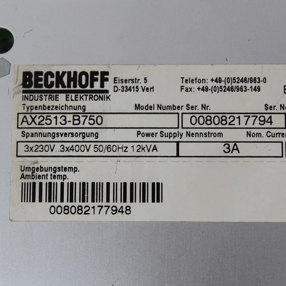 Servodrive Beckhoff AX2513-B750
