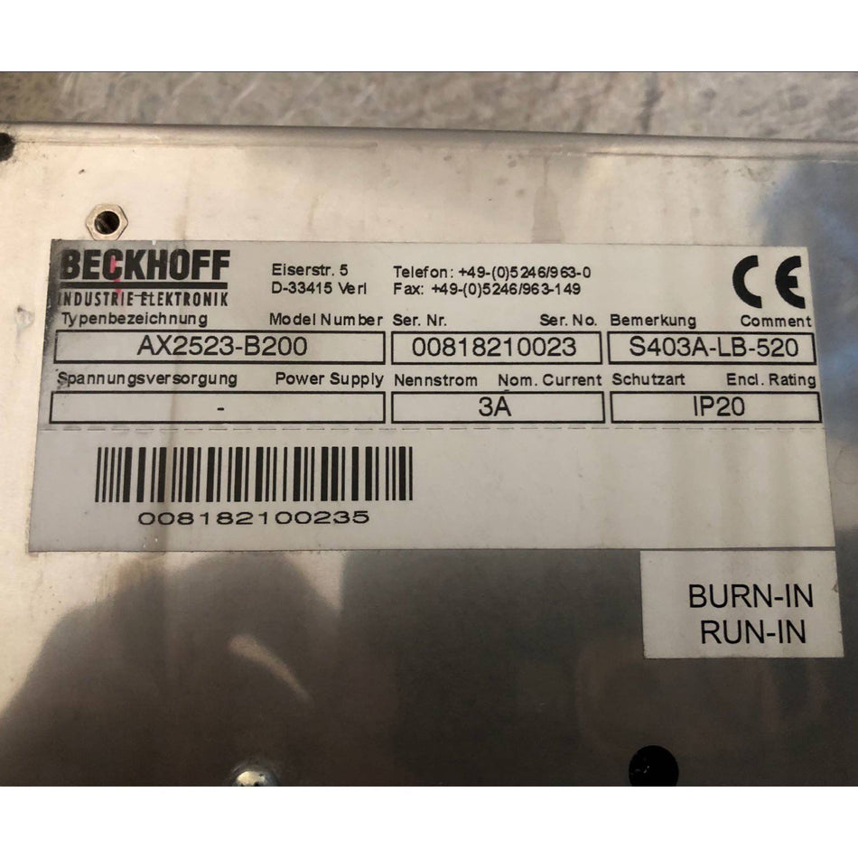 Servodrive Beckhoff AX2523-B200 S403A-LB-520