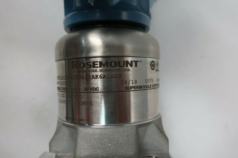 rosemount 3051S1CD2A3000A1AK6A1003 used