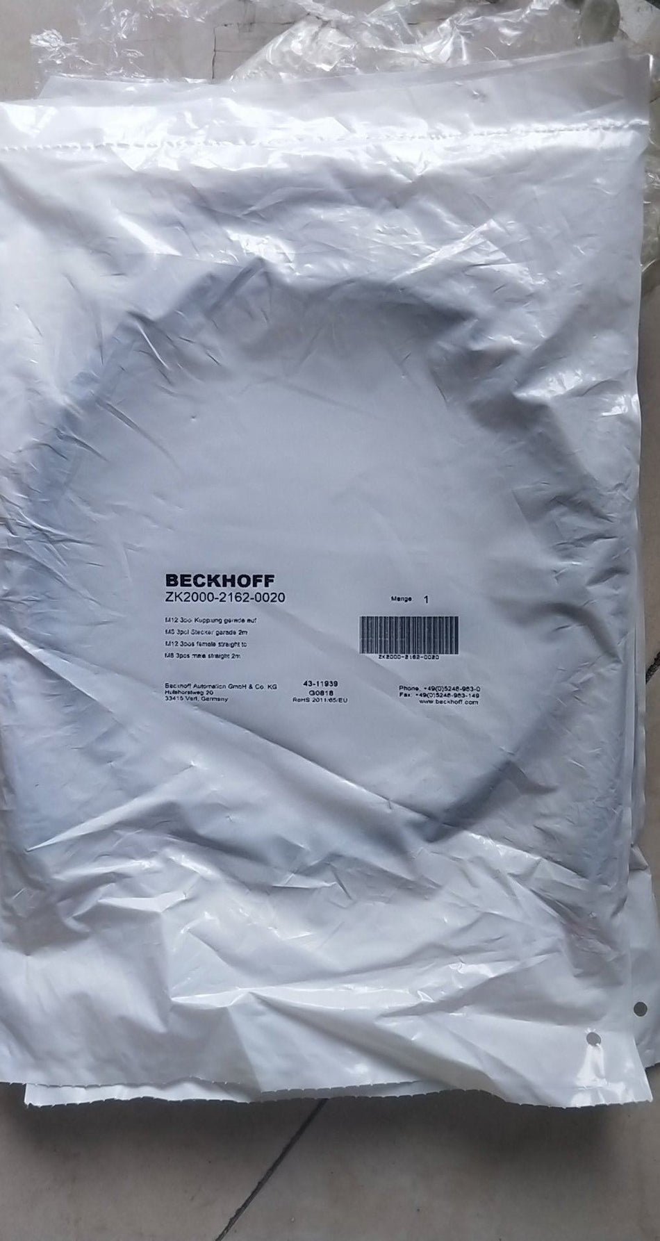 BECKHOFF NEW ZK2000-2162-0020