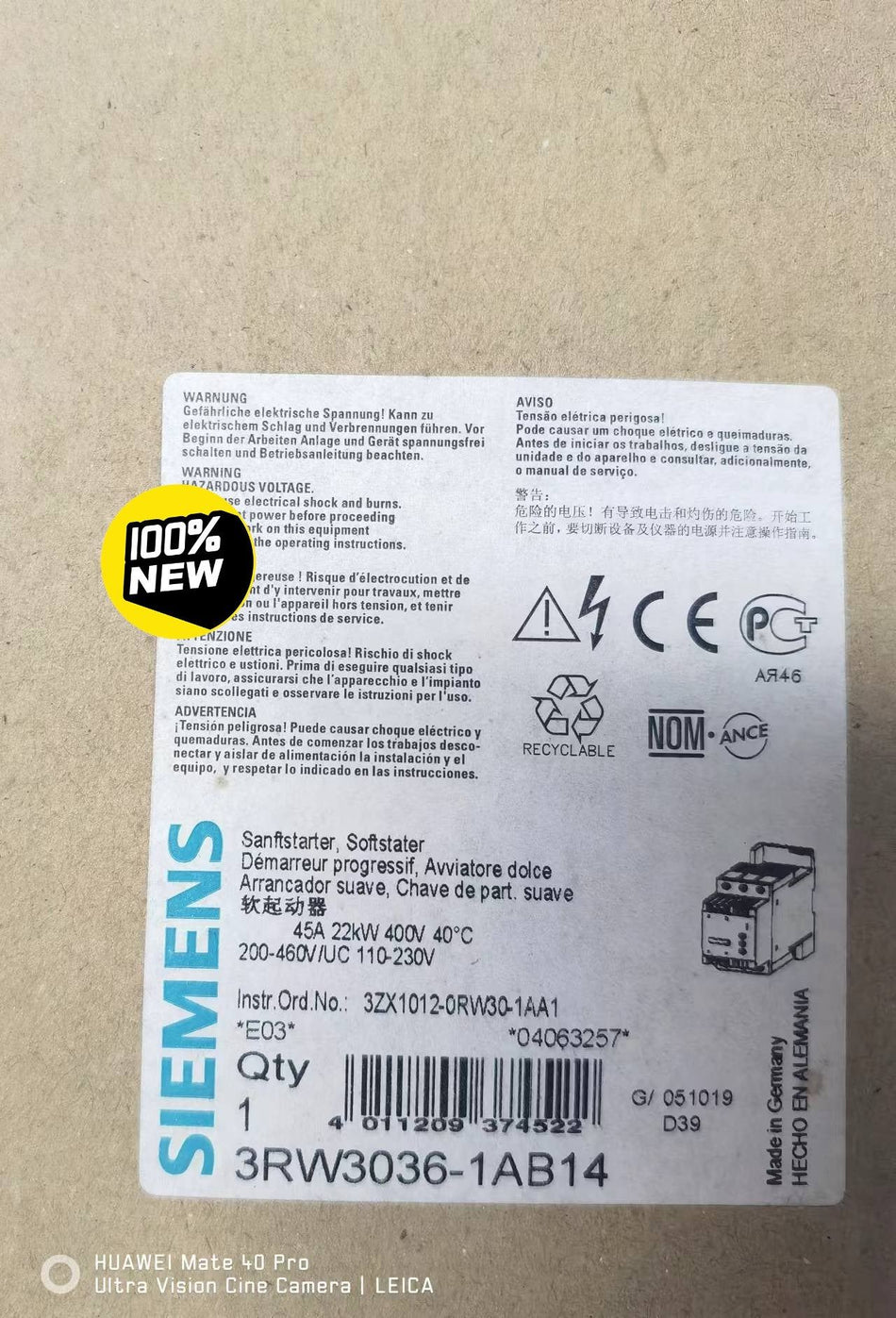 Siemens 3RW3036-1AB14 (novo)