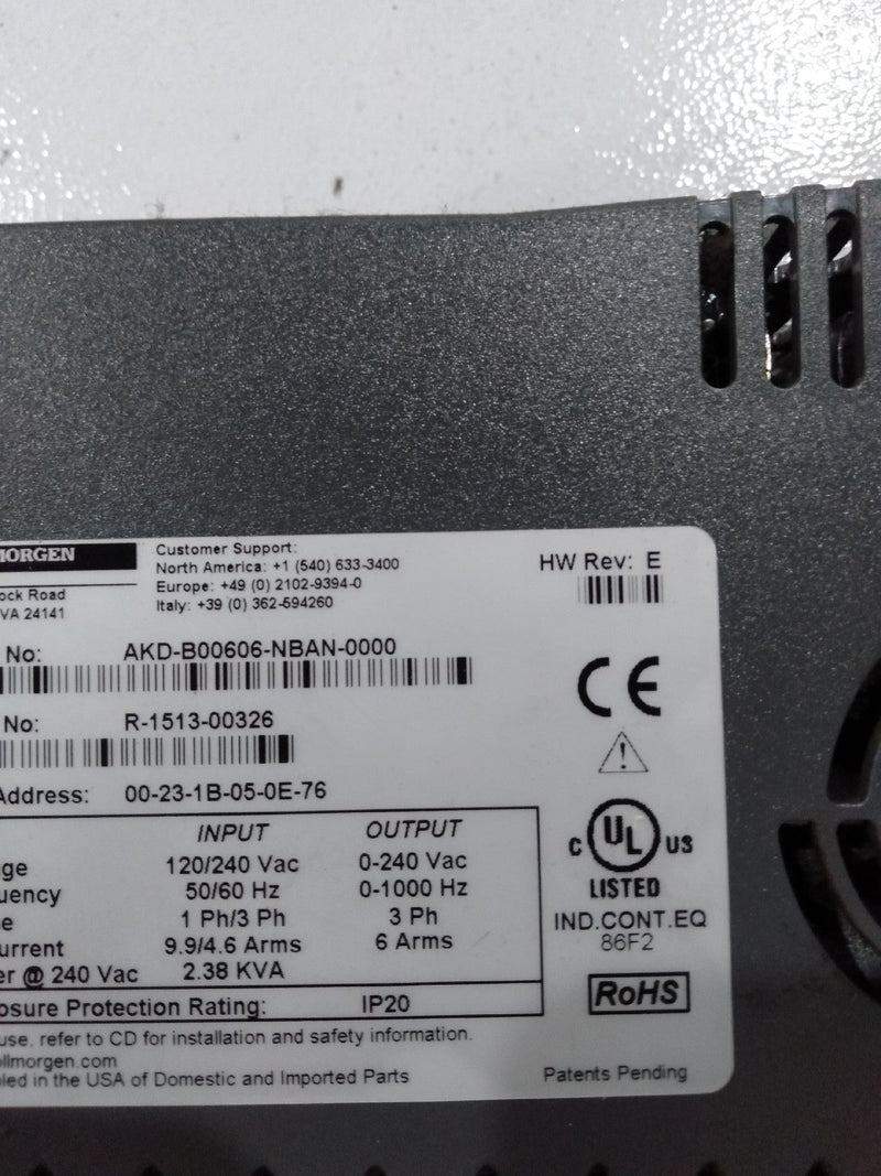 AKD-B00606-NBAN-0000 Kollmorgen Servo Drive AKD Series fast ship with warranty