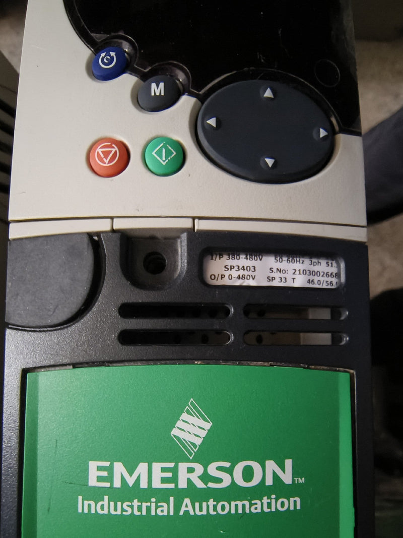 Emerson Unidrive SP3403 480V 51.3A + 3F480-062.225230 TESTED Technical Control