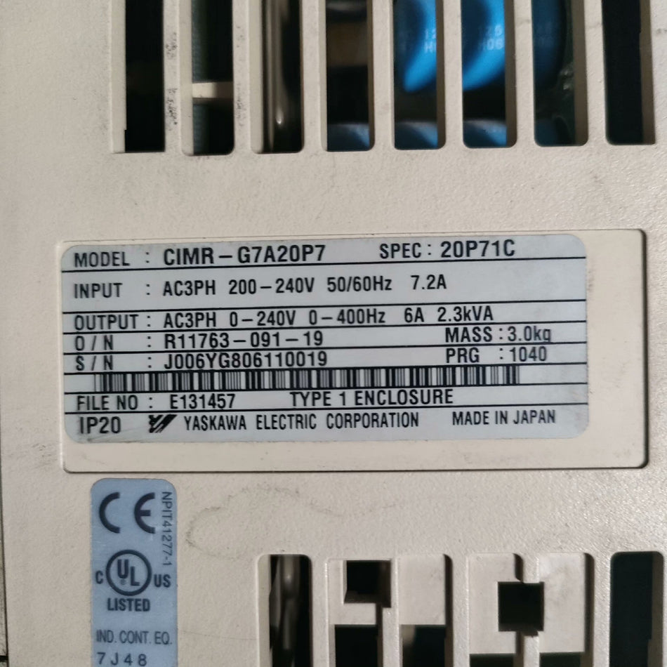二手安川变频器 CIMR-G7A20P7 G7A20P7 加急发货