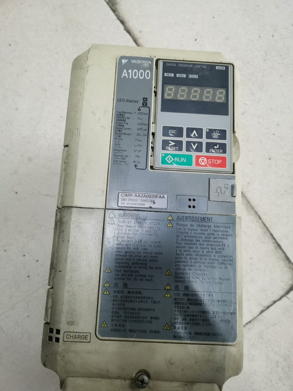 二手安川 A1000 CIMR-AA2A0030FAA 220V 7.5KW/5.5KW 变频器 180 天质保