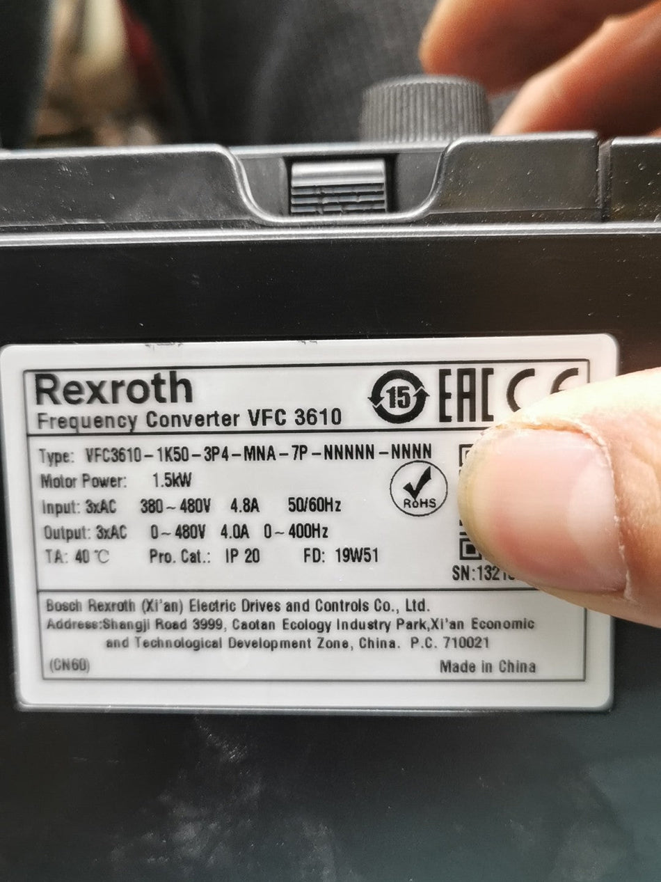 1PC For Rexroth VFC3610-1K50-3P4-MNA-7P-NNNNN-NNNN used A06