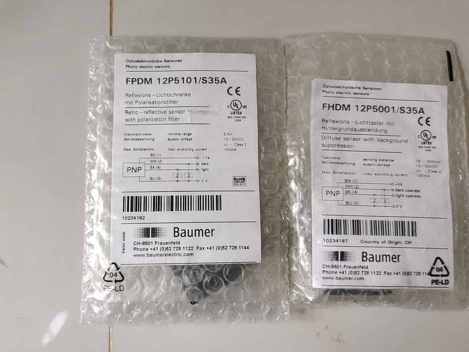 全新 Baumer FHDM 12P5001/S35A 光电开关